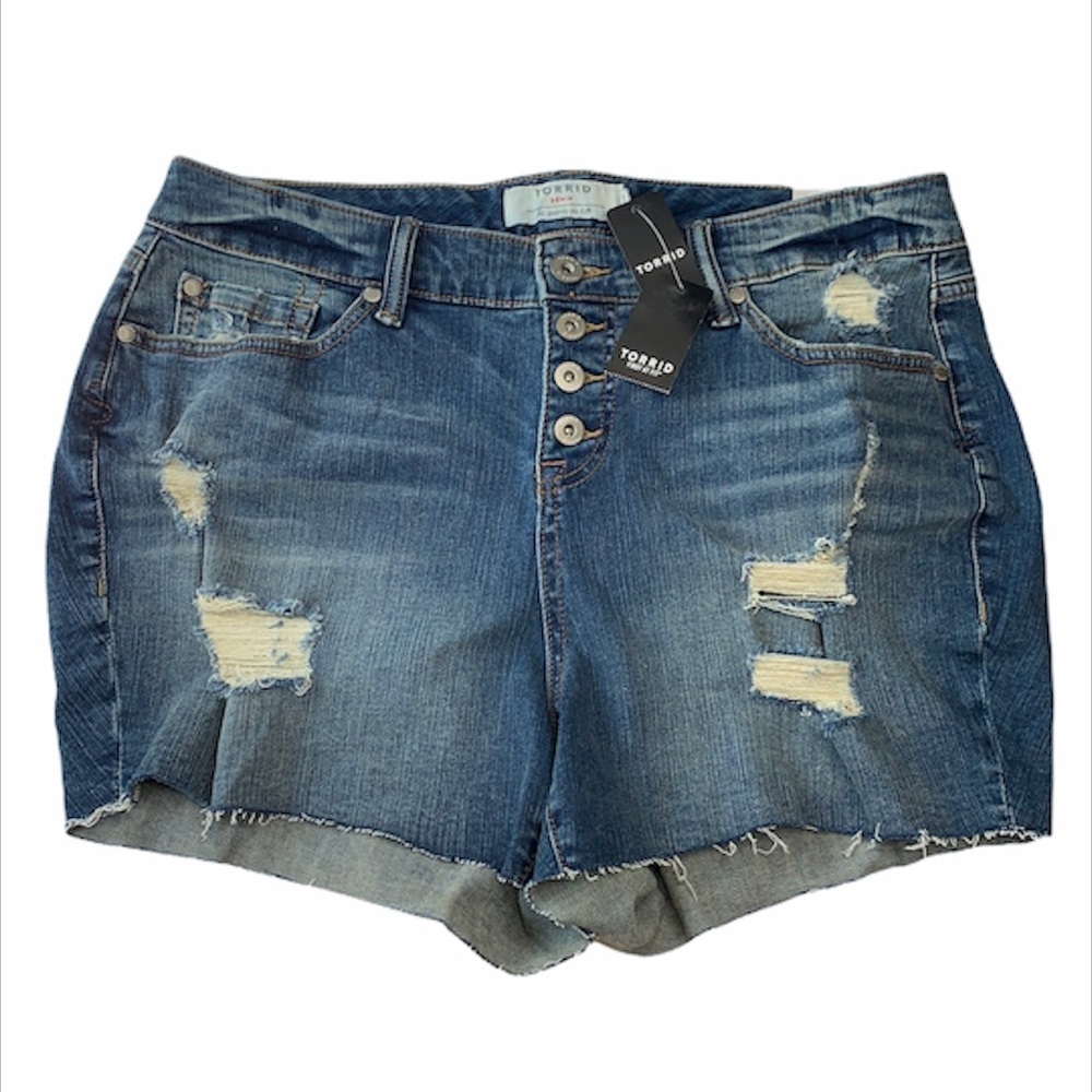 TORRID‎ Hi Rise Distressed Denim Short Size 16